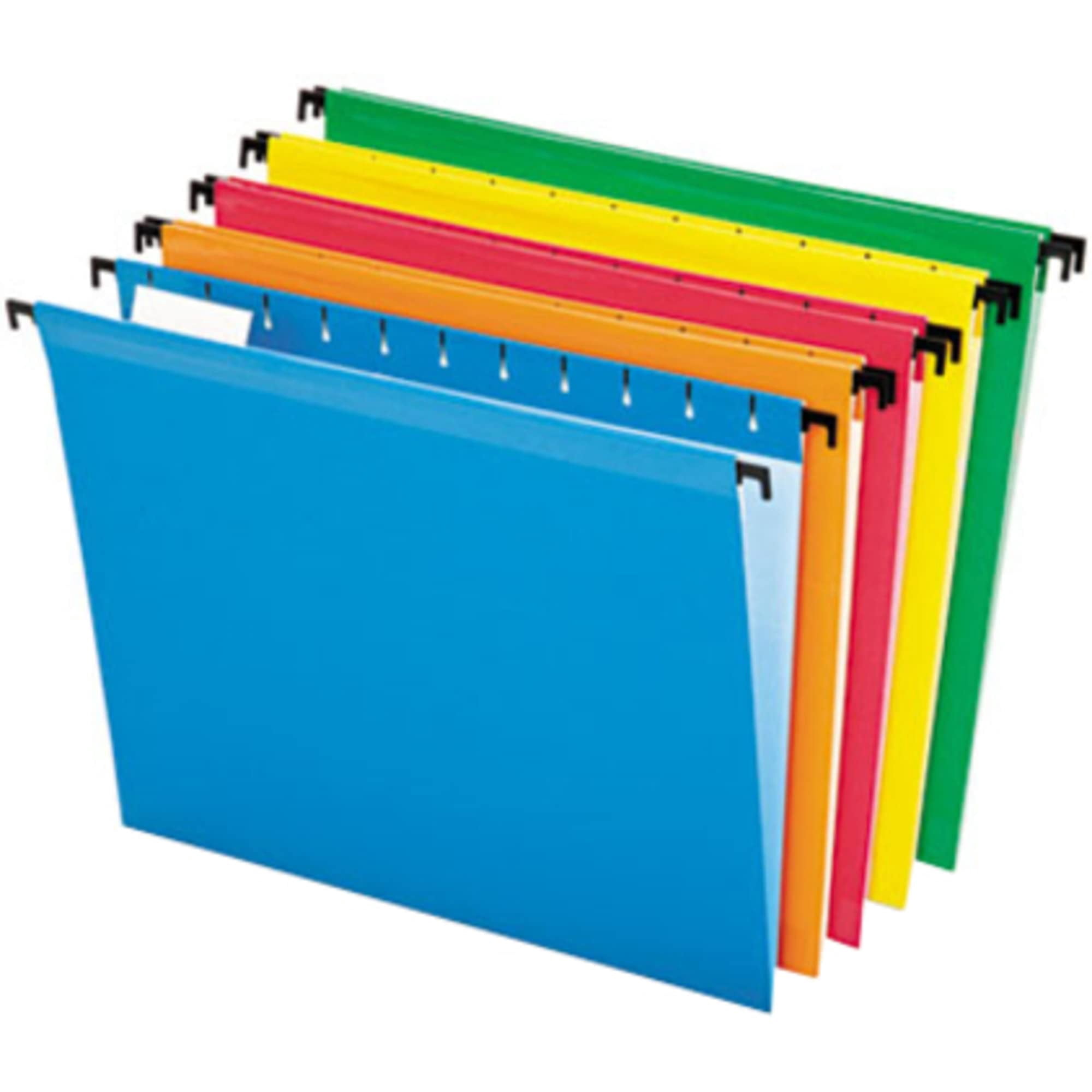 Pendaflex SureHook Hanging File Folder, Letter Size, 1/5 Cut Tabs, Assorted Colors, Pack of 20