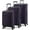 Purple, variant on U.S. Traveler Aviron Bay Expandable Softside Luggage Set with Spinner Wheels, Black, 3 Piece (22/26/30)