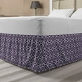 thumbnail image 1 of Purple Bed Skirt, Geometric Arrangement with Flower Petal Silhouettes Monotone Design Romantic, Elastic Bedskirt Dust Ruffle Wrap Around for Bedding Decor, 4 Sizes, Purple and White, by Ambesonne, 1 of 2