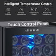 thumbnail image 3 of Wine Fridge 16 Bottle Capacity, Wine Cooler Temperature 7 Levels Adjustable, Temperature Range 40~61°F, Wine Cooler Refrigerator for Red White Wine, Champagne, Beer with Blue Interior Light, 3 of 9
