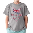 thumbnail image 1 of TAIAOJING T-Shirts Polyvalents Garçon Fille Imprimé Papillon Manches Courtes Col Rond T-Shirts Drapeau Élégant Coupe Décontractée Léger Usage Quotidien, 1 of 3