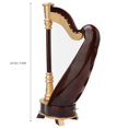 thumbnail image 4 of 25cm Miniature Wooden Harp Model Musical Instrument with Delicate Storage Box, Exquisite Craft Work, Beautiful Decoration for Home Desk and Office Table, 4 of 7