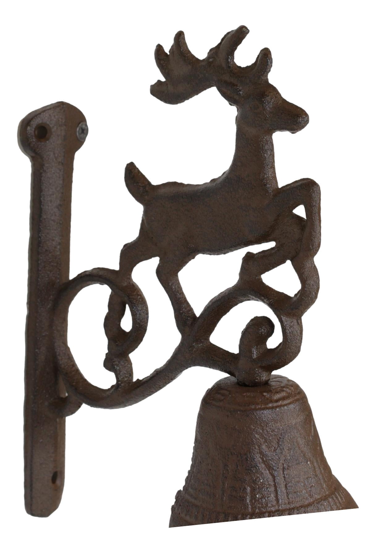 Cast Iron Rustic Vintage Western Stag Deer Bell Door Wall Dinner Yard Farm