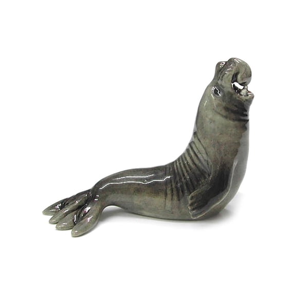 Seal - Elephant Seal - miniature porcelain figurine