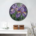 thumbnail image 2 of WOBOGO Purple Iris Acrylic Wall Clock Battery Operated 11.9in Silent No Tick Bedroom Living Room Office Classroom Decoration, 2 of 10