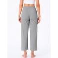thumbnail image 4 of DARING DIVA Women's Wide Leg High Waist Ribbed Knit Loungewear XS Gray, 4 of 6