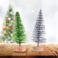 thumbnail image 3 of CIMAXIC christmas 24Pcs Mini Christmas Trees Decoration Fake Snow Frost Trees with Wood Base,2.56"X0.98"X0.98", 3 of 4
