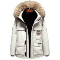 thumbnail image 1 of Men's Winter Hooded Quilted Down Jacket Casual Tooling Coat, 1 of 5