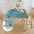 thumbnail image 2 of Awypu Seashell Starfish Blue Wooden Table Cover - Great for Home Kitchen/Parties/Holiday Dinner - 100% Polyester Fiber 40*40, 2 of 8