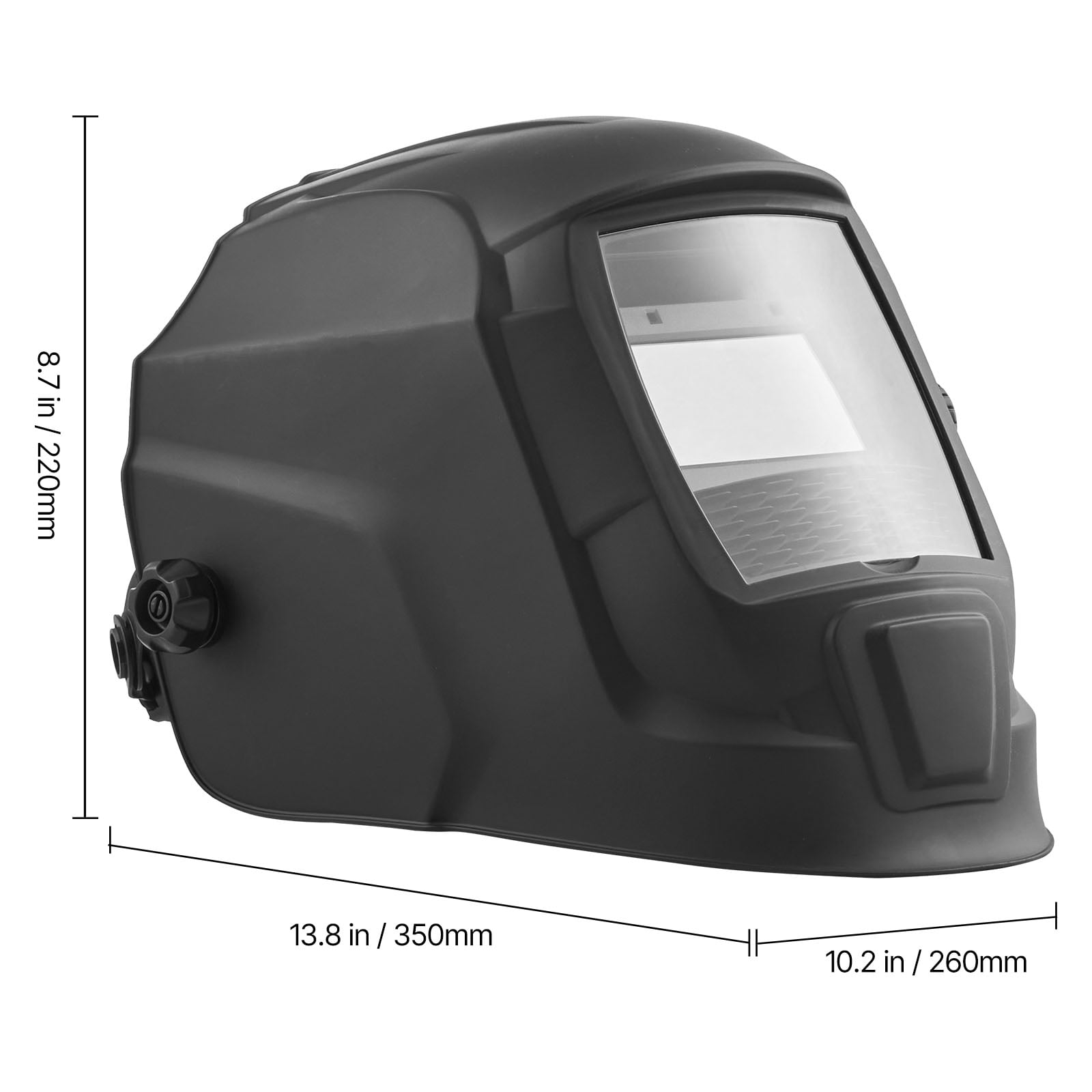 VEVOR Welding Helmet Auto Darkening, 3.66" x 1.69" True Color Welding Hood, Solar Powered Welder Mask 2 Arc Sensors, Shade 4/9-13 for TIG MIG ARC Weld Grinding - CRIUS Series (Matte Black)