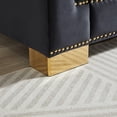 thumbnail image 2 of ChenyueFurn 62" Velvet Chesterfield Loveseat with Rolled Arms,Black+Blue, 2 of 11