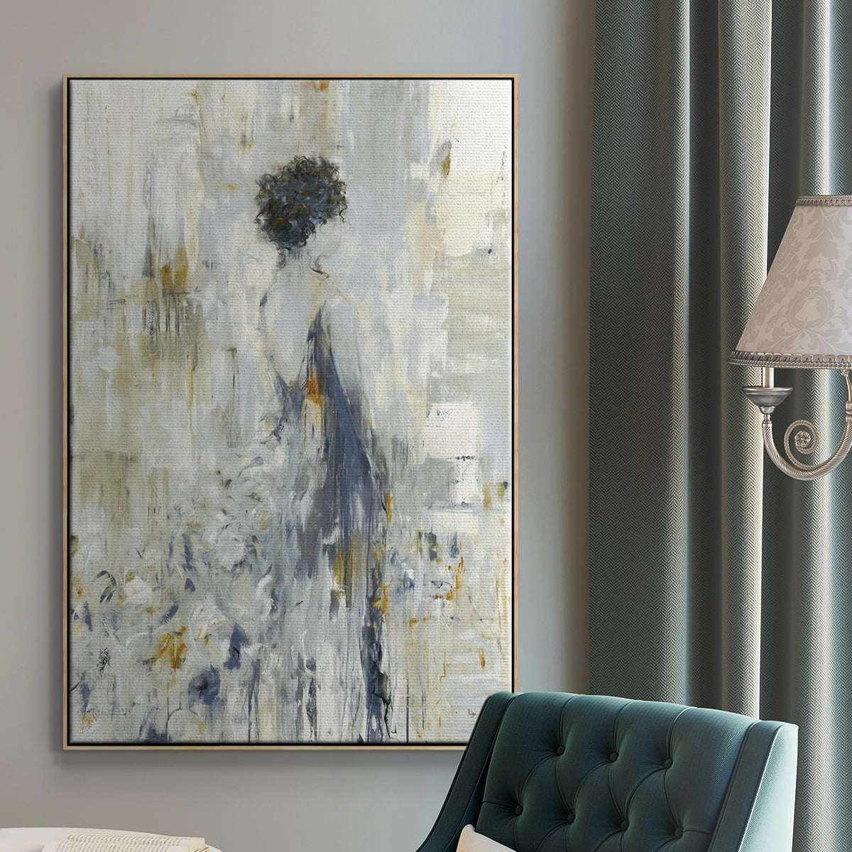 Fond Reflections Framed Premium Gallery Wrapped Canvas - Ready to Hang - 17 x 25 - Natural Wood Floating Frame