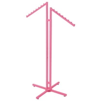 SSWBasics Hot Pink 2-Way Clothing Display Rack - Sleek Retail Clothing Rack with Slant Arms