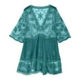 thumbnail image 7 of Oplxuo Women's Contrast Lace Bathing Suit Cover Up V-Neck Swimsuit Coverups Loose Swimwear Beach Dress Beachwear, 7 of 7
