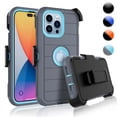 thumbnail image 1 of Étui à Clip Ceinture pour iPhone 14 Pro, Protection Complète Robuste, Étui Pivotant Antichoc avec Support - Marine, 1 of 5