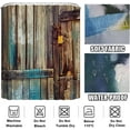 thumbnail image 2 of Farmhouse Old Wooden Door Shower Curtain Rustic Brown Blue Barn Bath Curtain Waterproof Fabric Polyester Lodge Hardwood Decor Bathroom Curtain 72 x 72 Inches, 2 of 5