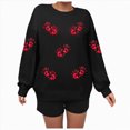 thumbnail image 4 of Towmus Halloween Sweatshirt Women Oversized Cute Ghost Sweatshirts Fall Sequin Graphic Pullover Tops, 4 of 6