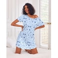 thumbnail image 4 of Ekouaer 3 Pack Nightgowns for Women Short Sleeve Sleepshirt Button Down Nightshirt Soft Pajamas Dress Casual Sleepwear, 4 of 6