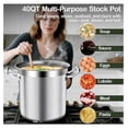 thumbnail image 4 of Large Stock Pot-40QT Stainless Steel Stockpot with Lid, Heavy Duty Tri-Ply Bottom Grade Stock Pot & Stockpots for Boiling Cooking Soup Stew Canning Cooking Pots,Big Stockpot, Deep Cookware, 4 of 7