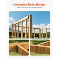 thumbnail image 6 of VEVOR Concealed Joist Hanger, 2x4 Inch Outdoor Concealed-Flange Joist Bracket with Screws, Steel Light Joist Hangers for 1.93 x 3.62 Inch / 49 x 92 mm Beam, Swing, Fence, Wooden Slides, 12 Pcs, 6 of 9