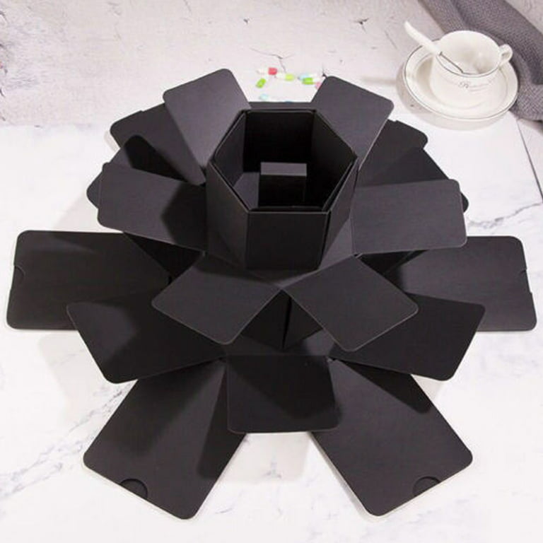  Surprise Explosion Gift Box, Hexagon 5 Layer 6 Sided Innovative  DIY Photo Album Paper Birthday Gift Photo Album Memory Scrapbook, Wedding  Box (Black)