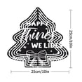 thumbnail image 3 of Stylish Metal Hanging Christmas Tree Wind Spinner - Elegant Black & White Design with Stars & Bow for Garden Decor, 3 of 7