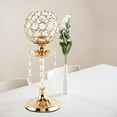 thumbnail image 2 of Wweixi Luxury Crystal Candle Holder Pillar Candlestick Ceremony Stand Decor Table Gold L 1Set, 2 of 6
