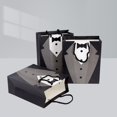 thumbnail image 3 of Slccxzc 10pcs Groomsmen Gifts Bags Tuxedo Bags Party Favor for Groomsman Father Birthday Anniversary Wedding Black Tie Shirt Groomsmen Present Wrapping Goodies Bags, 3 of 7