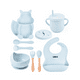 thumbnail image 1 of Set Plato Vaso Bowl Babero Para Comida Bebé De Silicona 8pc Lab.G Azul, 1 of 5