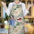 thumbnail image 6 of Pioneer Flower Floral Print Pattern Apron-Garden Aprons for Women with Pockets-Cotton Linen Waterproof Kitchen Cooking Gardening Aprons Adjustable for Kitchen,Cooking,BBQ and Salon 33x27 Inch, 6 of 7
