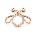 thumbnail image 2 of ANGARA Natural Diamond Open Hexagon Bolo Ring in 14K Rose Gold for Women (Size-0.9mm | Color-H | Clarity-SI2) | April Birthstone, Birthday, Anniversary, Jewelry Gift for Women | Natural Diamond Ring, 2 of 9