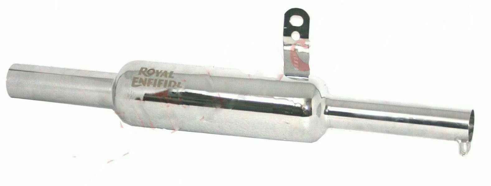 Fits Royal Enfield 350 500 Universal Engraved Exhaust Silencer Chrome Plated