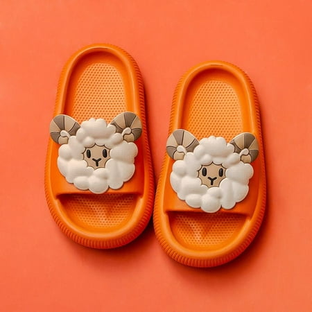 

Kid Summer Slippers Children Slippers Cartoon Sheep Slippers Thick Platform Slippers Kids Beach Shoes Soft Sole Slippers Bathroom Anti-slip Slippers for Boys Girls