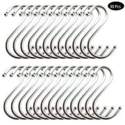 3.9in Large Heavy Duty S Hooks, 3.9in Large Metal Hooks for Kitchen, Work Shop, Bathroom(Silver,30 Pcs)