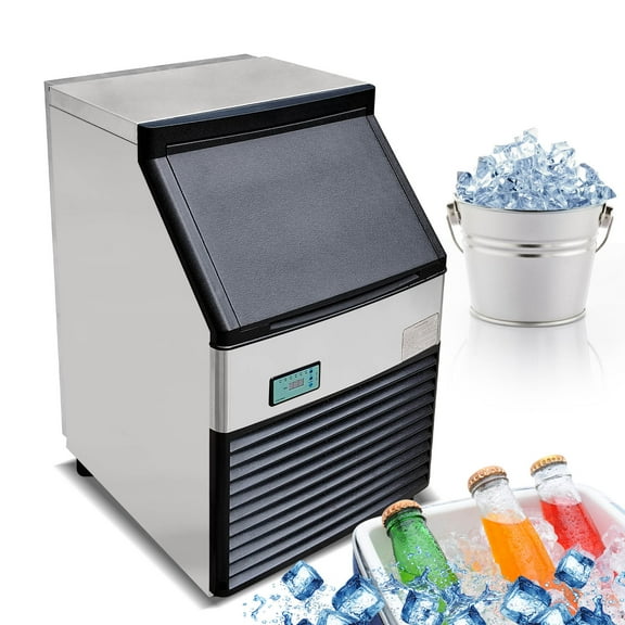 Kolice Commercial Auto Ice Cube Machine Ice Machine Ice Maker-132 LBS/Day for Home,Hotel,Bars,Cafes,Restaurant,Ice Cream Store,Dessert Shops