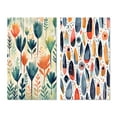 thumbnail image 2 of Designart "Teal Coral Scandinave Floral Pattern Coastal Florals" Abstract Wall Art Set Of 2 - Teal Floral Canvas Set For Living Room Decor, 2 of 7