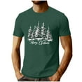 thumbnail image 3 of Feancey Merry Christmas Tree Tshirt for Men Holiday Casual Short Sleeve Crewneck Pullover Tees Fashion Xmas Party T-Shirts Gifts for Dad Green M, 3 of 6