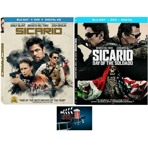 Sicario One 1 & Two 2 Day Of The Salado Blu Ray DVD Double Feature Includes Glossy Print Movie Take Art Card