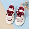 thumbnail image 2 of LTTVQM Sneakers for Girls Boys Lace-Up Mesh Chunky Platform Breathable Running Walking Shoes Comfortable Soft Casual School Athletic Footwear Wine 10 Toddler, 2 of 5