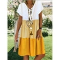 thumbnail image 1 of Tralilbee Women's Vintage Ruffle Dress Plus Size Patchwork Print Casual Boho Beach Dress, 1 of 2
