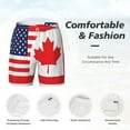 thumbnail image 3 of Mens Canada Us Friendship Flag Combination Swimming Trunks with Compression Liner Beach Quick Dry Swim Shorts, 3 of 6