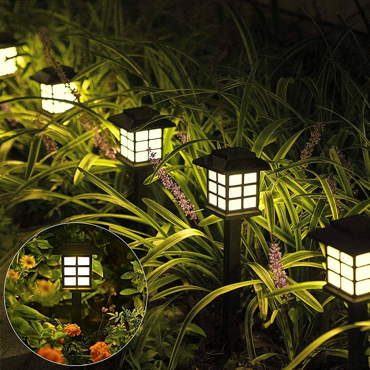 Small House Models Solar Street Lights, Garden Waterproof Outdoor Solar Lights, Warm Light