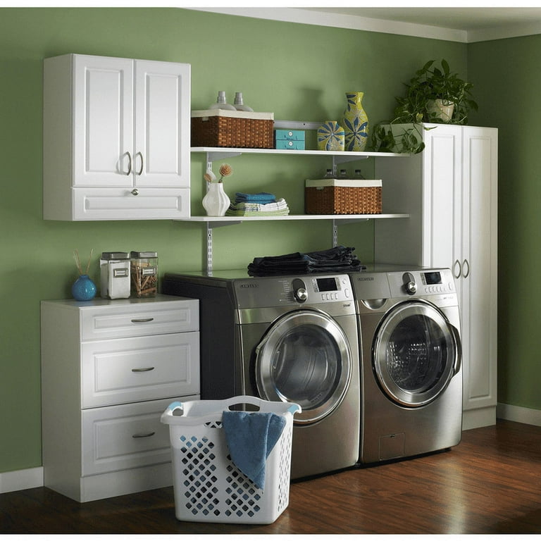 Home Logic Laundry Basket with Silver Handles, 2 Bushel Plastic