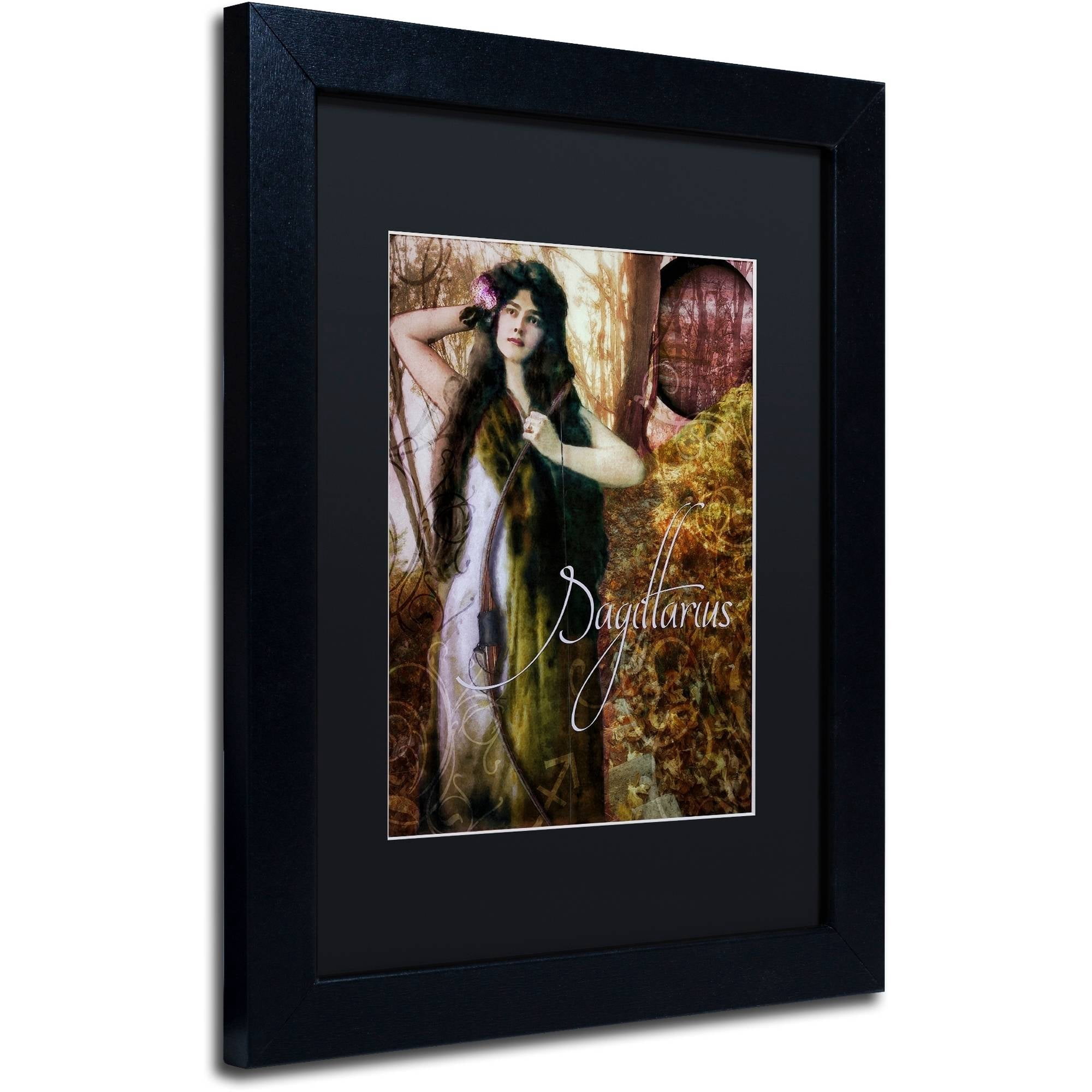 Trademark Fine Art "Art Nouveau Zodiac Sagittarius" Canvas Art by Color Bakery Black Matte, Black Frame