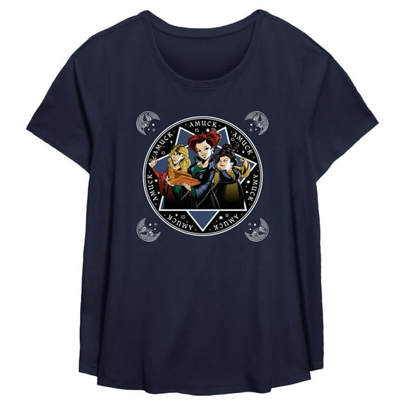 Women's Hocus Pocus Amuck Witch Circle  Graphic T-Shirt