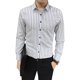 thumbnail image 1 of Moda Hombre Tops Camisas casuales Camisas de rayas delgadas Blusa de trabajo (Blanco) (XL) Tmvgtek Para estrenar, 1 of 4