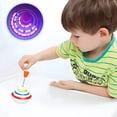 thumbnail image 4 of Joernso LED Light-Up Spinning Top with Music Battery Operated Educational Kids Manual Push Flashing Spinning Top Gyroscope Toy Toddlers Boys Girls Gift Party Favors, 4 of 7