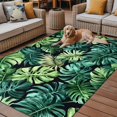 thumbnail image 2 of Fsddascl Palm Leaf Outdoor Rug for Patio/Deck/Porch, Non-Slip Large Area Rug 4 x 6 Ft, Green Tropical Plant Summer Nature Scenery Indoor Outdoor Rugs Washable Area Rugs, Camping Rug Carpet, 2 of 5