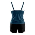 thumbnail image 6 of Conairie High Waisted Tankini Sets For Women Two Piece Swimsuit Plus Size Tummy Control Bathing Suit Tops And Short Solid Color Beach Breathable Swimwear Blue L, 6 of 6