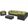thumbnail image 4 of Modway Convene 7 Piece Outdoor Patio Sectional Set in Espresso Peridot, 4 of 9